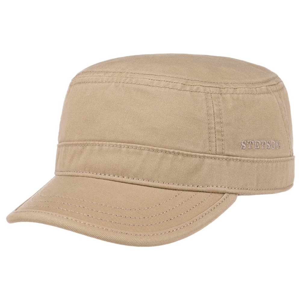 Stetson Gosper Armycap Cadet Hat Military Style Flat Top  Size XL Khaki